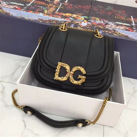 dolce gabbana black handbag with gold hardware